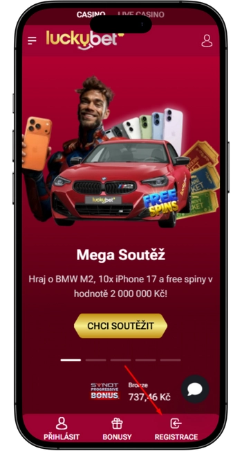 Spusti kasína registráciu
