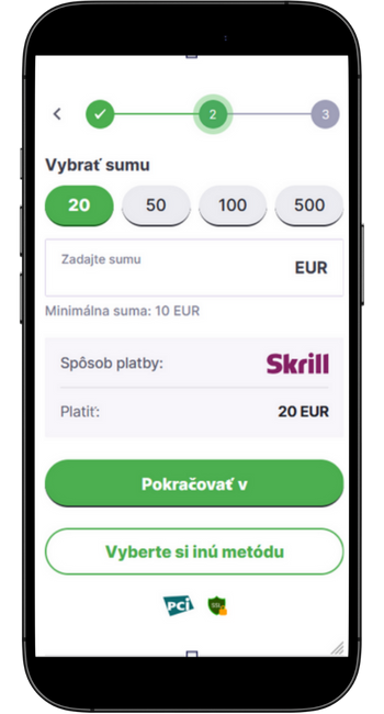 Vykonajte minimálny vklad