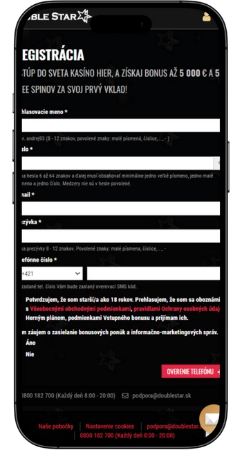 Vyplňte registračný formulár