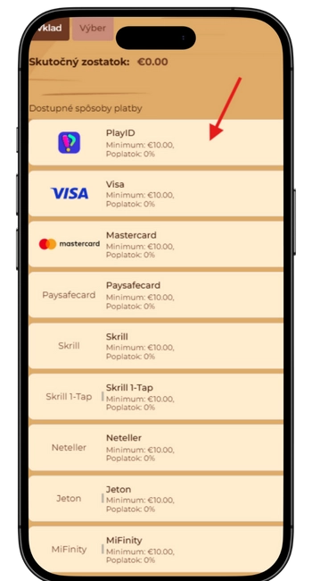 Zvoľte platobnú metódu